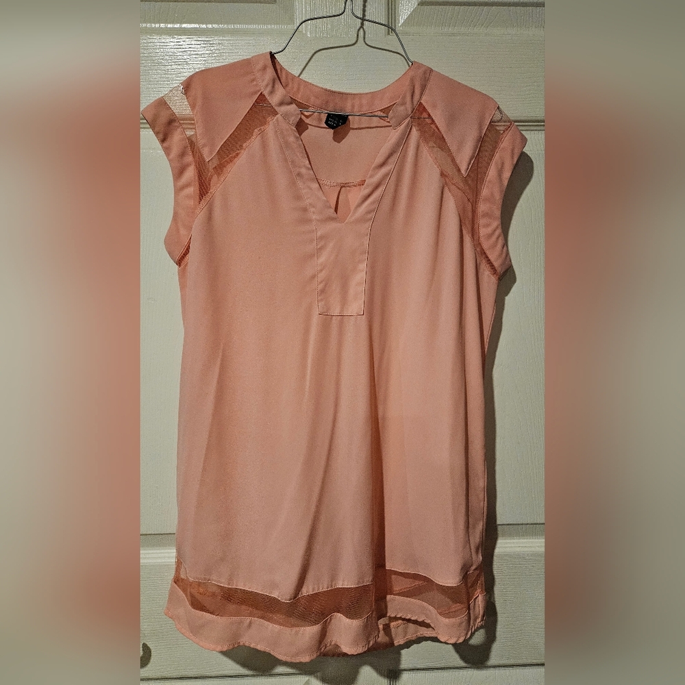 Elegant Peach Cap Sleeve Blouse